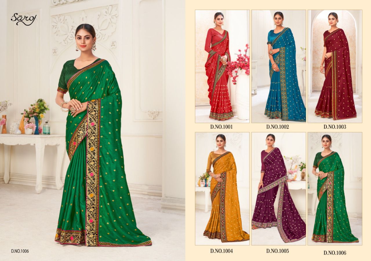 Saroj Tamanna Fancy Latest Festive Wear Khumari Silk With Embroidery Saree Collection